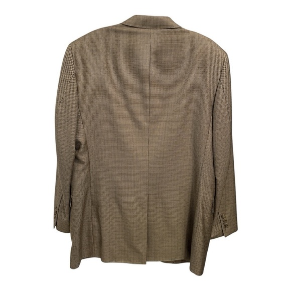 Jos A Bank Signature Gold Silk Wool Golden Houndstooth w Check Blazer size 42 LG - Picture 5 of 14